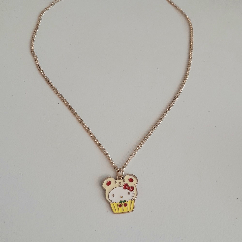 Enamel Kitty with a Teddy Bear Cap Necklace, Earrings & Bracelet Set - Picture 2 of 5